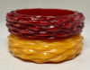 BB193 chunky basket weave carved bakelite bangles